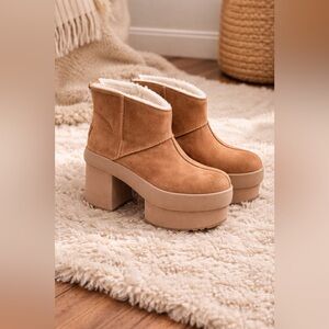 UGG Women's New Heights Platform Mini Boot - Chestnut SIZE 8 NWOT